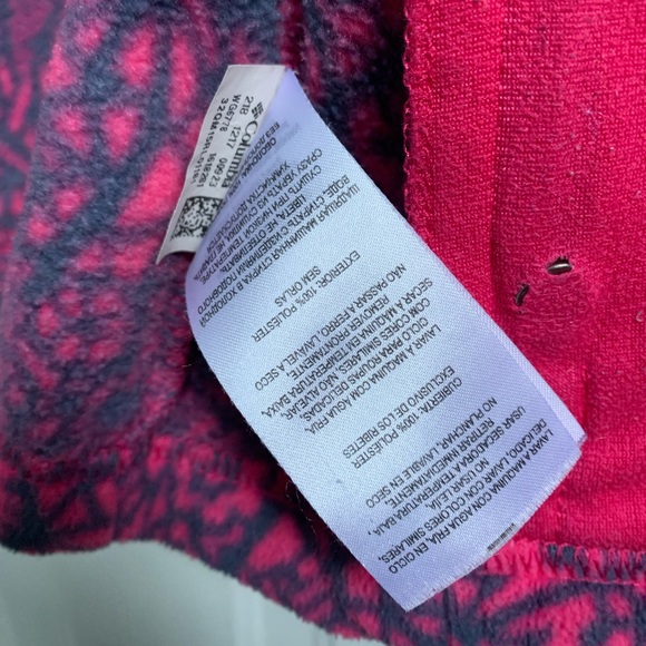 COLOMBIA GIRLS SIZE LARGE 14-16 PINK FLORAL PRINT ZIPPER JACKET COZY WARM FLEECE - Picture 7 of 9